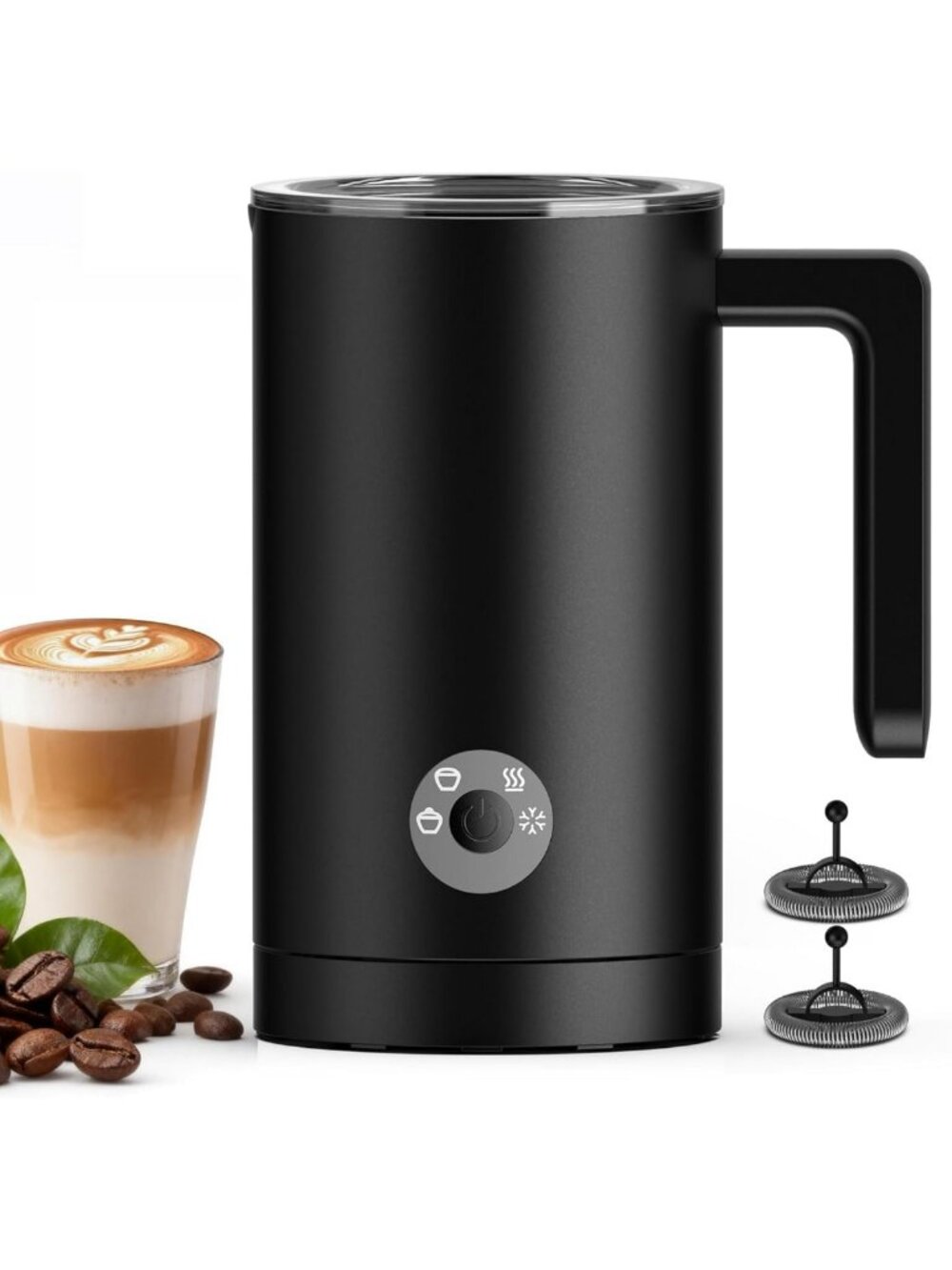 4-in-1 Electric Milk Frother & Steamer - Automatic Hot & Cold Foam Maker for